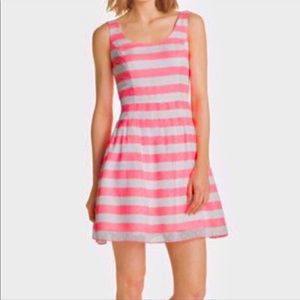 Lilly Pulitzer Joslin Fiesta Pink Ribbon Floral Stripe Dress Size 0